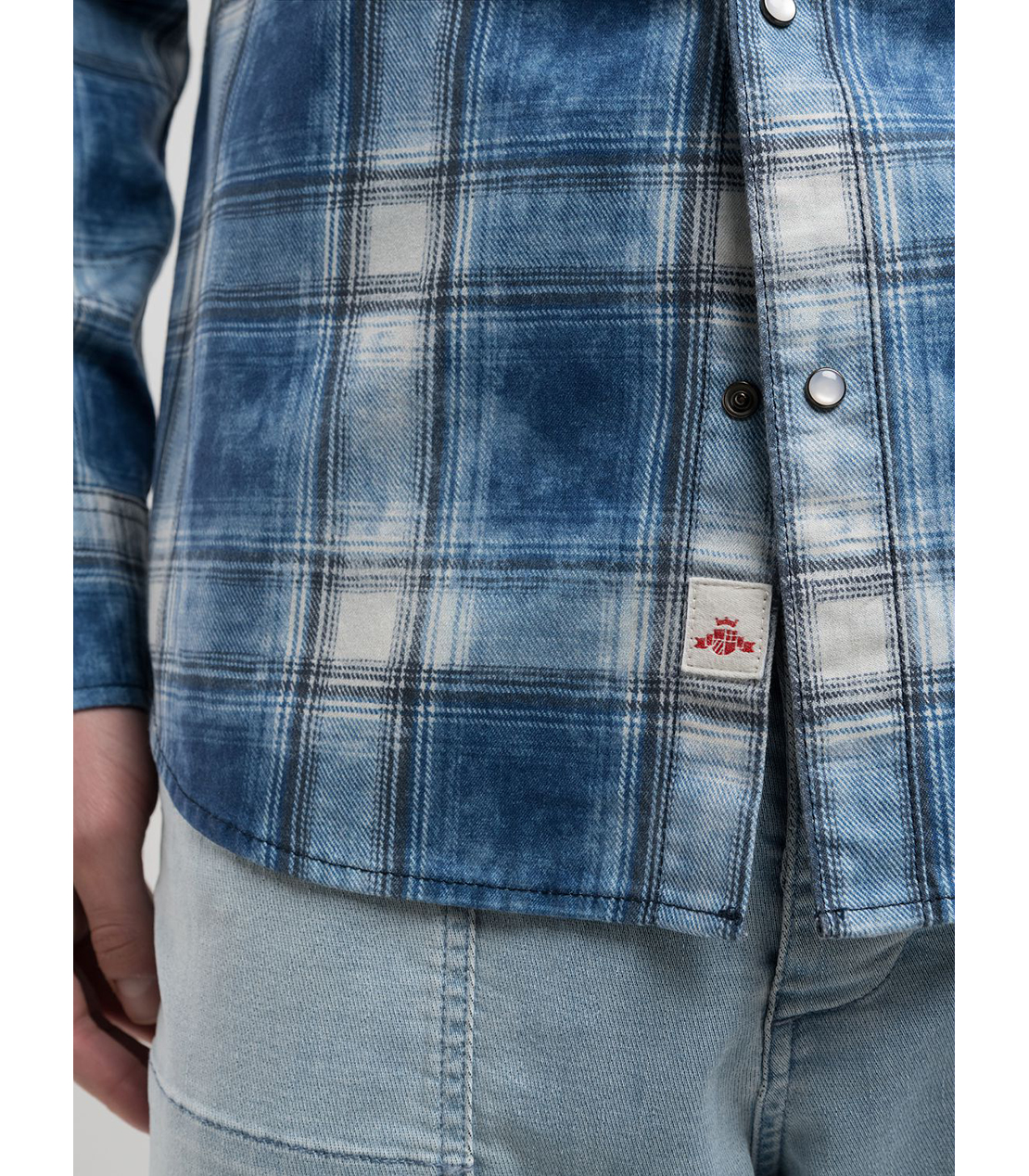 チェック柄インディゴデニムシャツ 詳細画像 ブルー 5